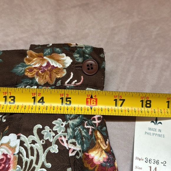 VTG Herman Geist Floral Pleated Maxi Skirt Women 14 Prairie Cottagecore Boho NWT - Picture 8 of 9